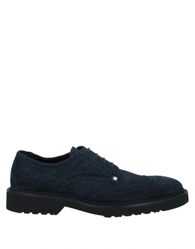 Shop Paciotti 308 Madison Nyc Lace-up Shoes In Dark Blue