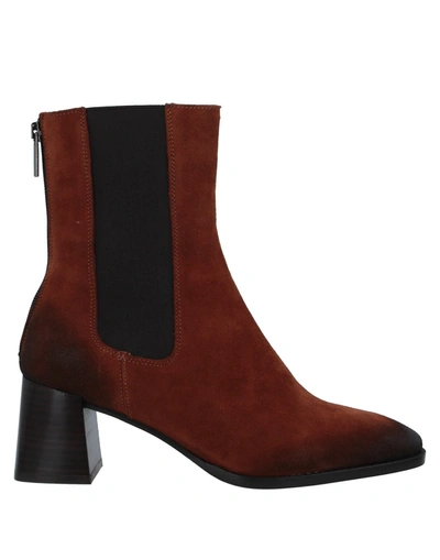 Shop Cafènoir Woman Ankle Boots Tan Size 6 Soft Leather In Brown
