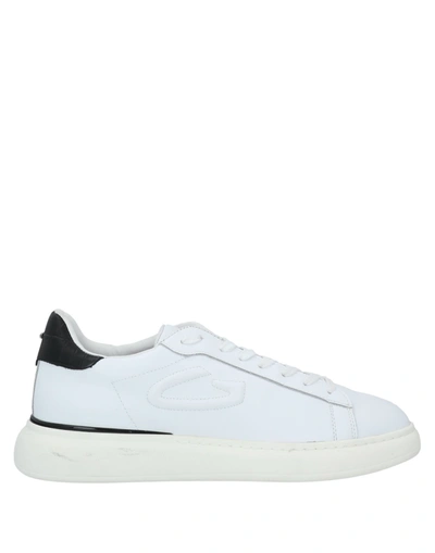 Shop Alberto Guardiani Man Sneakers White Size 7 Soft Leather