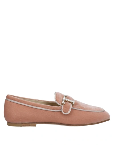 Shop Tod's Woman Loafers Blush Size 6 Textile Fibers In Pink