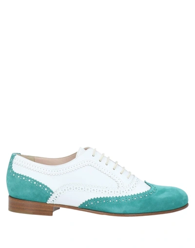 Shop Moreschi Woman Lace-up Shoes Emerald Green Size 7 Soft Leather