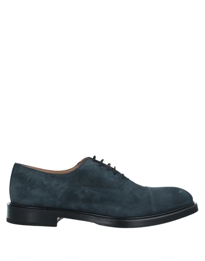 Shop Francesco Benigno Lace-up Shoes In Slate Blue