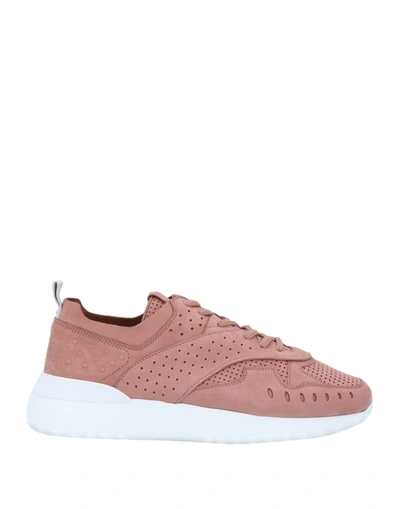 Shop Tod's Woman Sneakers Blush Size 8 Soft Leather In Pink