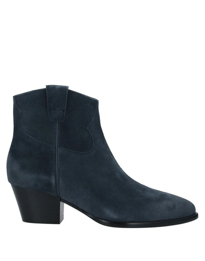 Shop Ash Woman Ankle Boots Slate Blue Size 10 Soft Leather