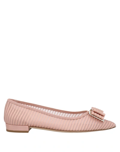 Shop Ferragamo Woman Ballet Flats Blush Size 6 Textile Fibers In Pink