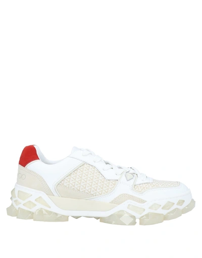 Shop Jimmy Choo Man Sneakers White Size 7 Calfskin, Nylon