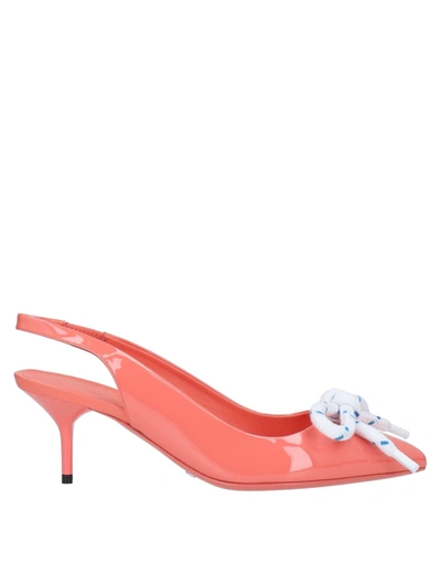 Shop Burberry Pumps In Salmon Pink