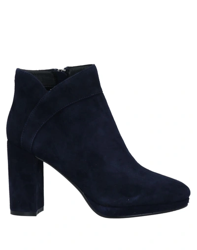 Shop Cafènoir Woman Ankle Boots Midnight Blue Size 8 Soft Leather In Dark Blue
