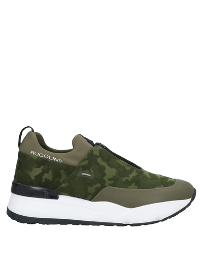 Shop Rucoline Man Sneakers Military Green Size 8 Textile Fibers, Soft Leather