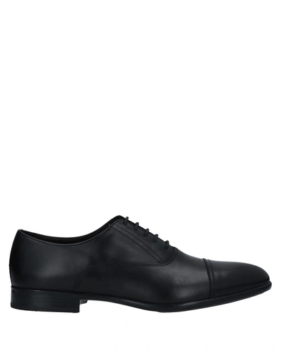 Doucal's Man Lace-up Shoes Black Size 6 Calfskin In Black