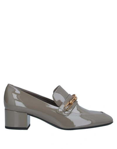 Shop Burberry Loafers In Dove Grey