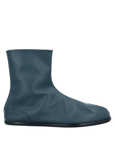 Shop Maison Margiela Ankle Boots In Slate Blue