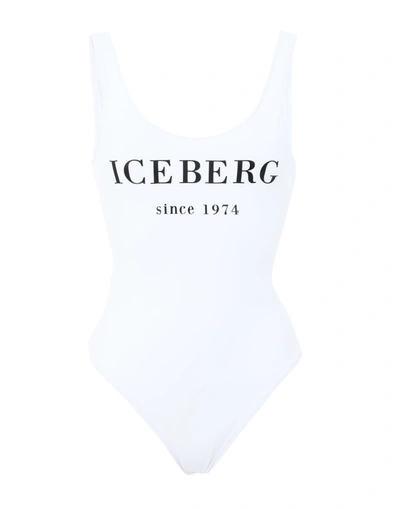 Shop Iceberg Woman One-piece Swimsuit White Size Xs Polyamide, Elastane