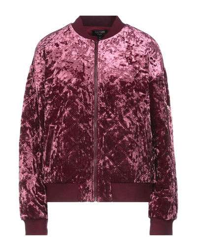 Shop Juicy Couture Woman Jacket Burgundy Size L Polyester, Elastane In Red