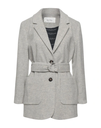 Shop American Vintage Woman Coat Light Grey Size S Wool, Polyamide