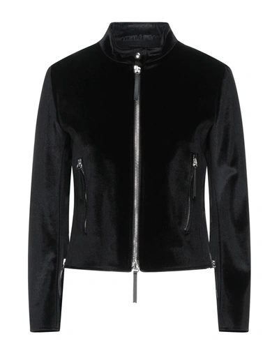Shop Giuseppe Zanotti Woman Jacket Black Size Xl Polyester, Cotton, Polyurethane