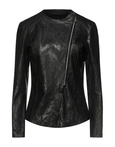 Shop Salvatore Santoro Woman Jacket Black Size 4 Ovine Leather