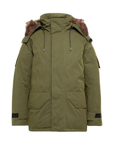 Shop Yves Salomon Down Jackets In Military Green