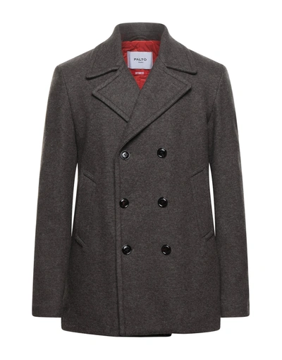 Shop Paltò Coats In Dove Grey