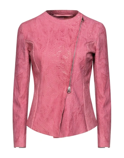 Shop Salvatore Santoro Woman Jacket Pink Size 4 Ovine Leather