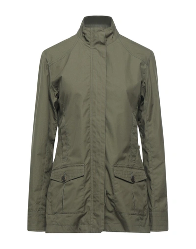 Shop Purdey Woman Jacket Military Green Size S Cotton