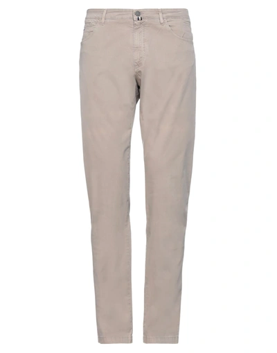 Shop Brooksfield Man Pants Dove Grey Size 38 Cotton, Elastane
