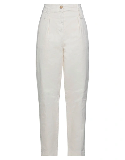 Shop Alpha Studio Woman Pants Ivory Size 8 Cotton, Elastane In White