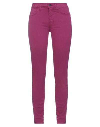 Shop Fracomina Woman Pants Mauve Size 31 Cotton, Elastane In Purple