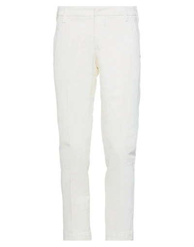 Shop Entre Amis Man Pants Ivory Size 38 Cotton, Elastane In White