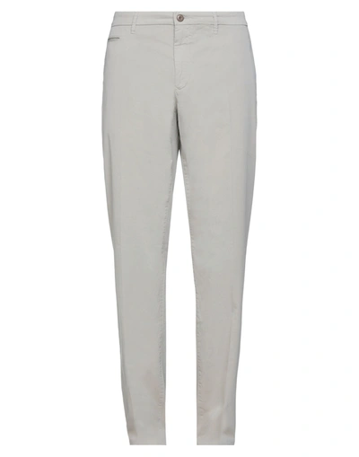 Shop Siviglia White Man Pants Light Grey Size 44 Cotton, Elastane
