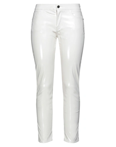 Shop Laneus Woman Pants Ivory Size 4 Polyurethane, Polyester In White
