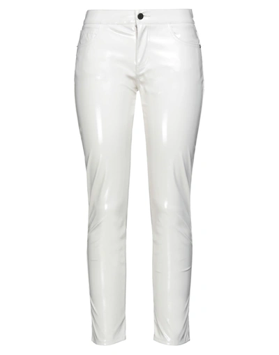 Laneus Patent Finish Trousers In White