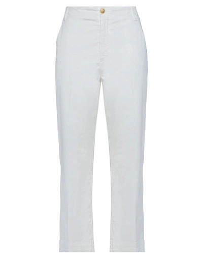 Shop Manila Grace Woman Pants White Size 8 Cotton, Elastane