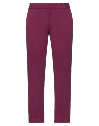 Shop Circolo 1901 Woman Cropped Pants Mauve Size 6 Cotton, Elastane In Purple