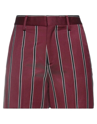 Shop Dsquared2 Woman Shorts & Bermuda Shorts Burgundy Size 2 Wool, Cotton In Red