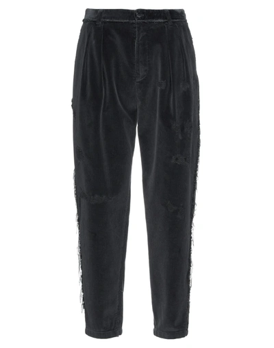 Shop Dolce & Gabbana Man Pants Steel Grey Size 40 Cotton