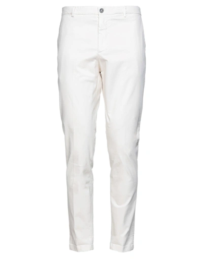 Shop Eredi Del Duca Man Pants Ivory Size 38 Cotton, Elastane In White