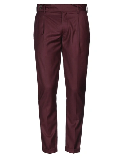 Shop Donvich Man Pants Deep Purple Size 38 Polyester, Viscose