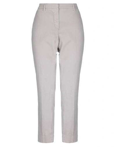 Shop Bruno Manetti Woman Pants Light Grey Size 10 Cotton, Lyocell, Elastane