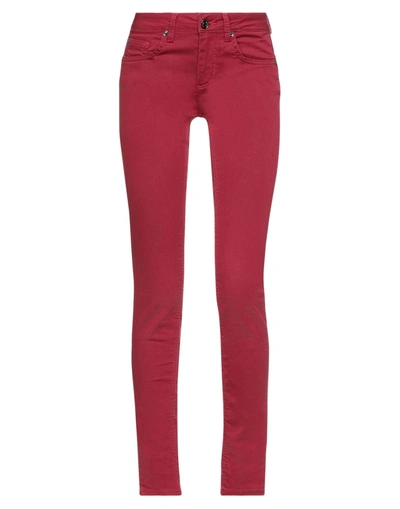 Shop Liu •jo Woman Pants Brick Red Size 25w-32l Cotton, Polyester, Elastane