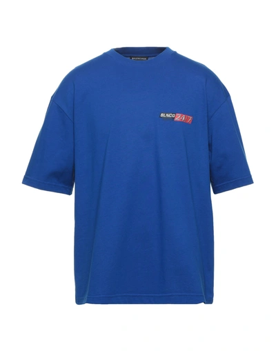 Shop Balenciaga T-shirts In Bright Blue