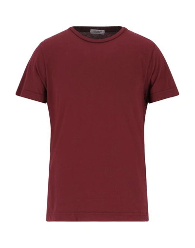 Shop Crossley Man T-shirt Burgundy Size M Cotton In Red