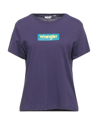 Shop Wrangler Woman T-shirt Dark Purple Size S Cotton