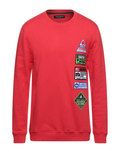 Shop Frankie Morello Man Sweatshirt Red Size M Cotton