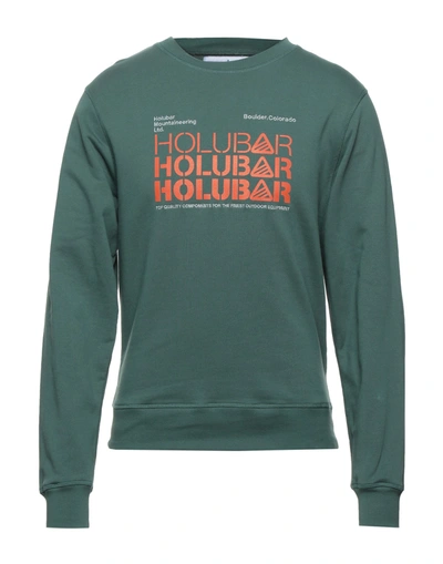 Shop Holubar Man Sweatshirt Military Green Size S Cotton