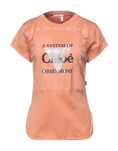 Shop Chloé T-shirts In Apricot