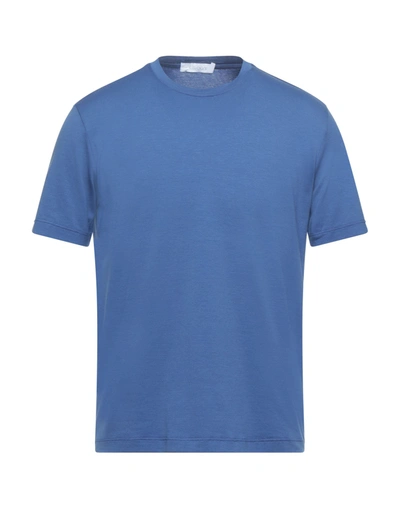 Shop Cruciani Man T-shirt Slate Blue Size 42 Cotton, Elastane