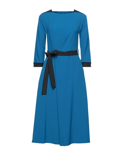 Shop Beatrice B Beatrice .b Woman Midi Dress Azure Size 12 Polyester, Elastane In Blue
