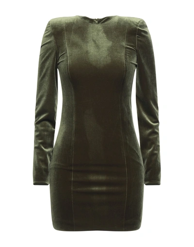 Shop Actualee Woman Mini Dress Military Green Size 8 Polyester, Elastane