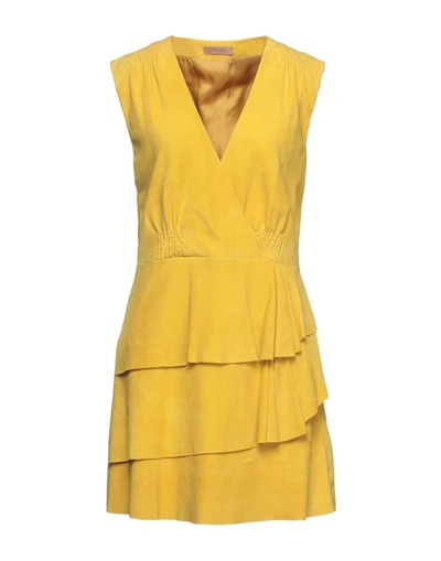 Shop Drome Woman Mini Dress Yellow Size M Goat Skin